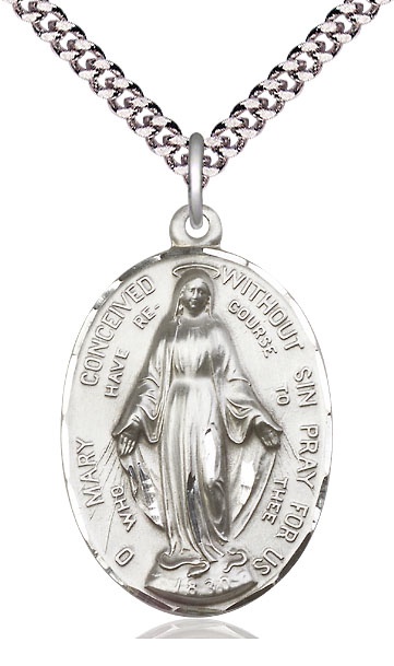 Immaculate Conception, Large – Sterling Silver Miraculous Medal – St ...